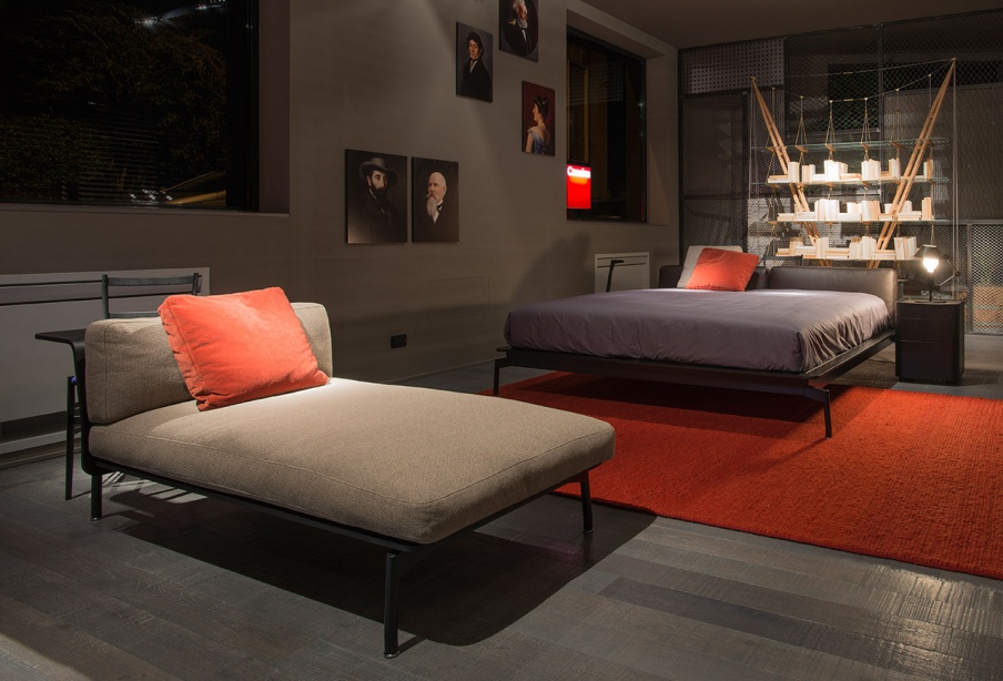 Bed with shelf 288 SLED, Cassina