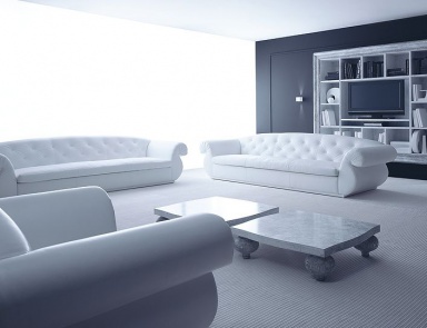 Sofa upholstered in leather or fabric Giotto Capitonn