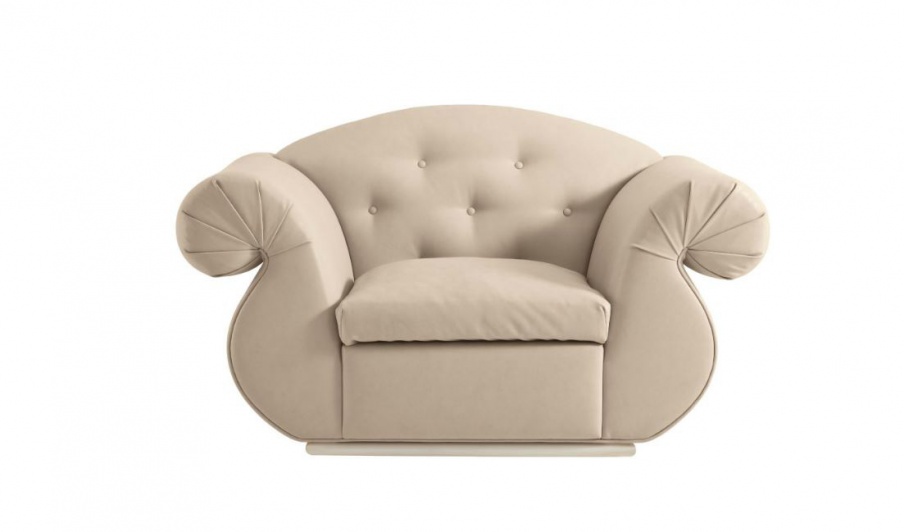 Armchair upholstered in fabric or leather Giotto Capitonn