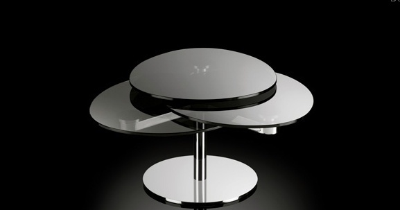 Cocktail table with base in steel Flamenco, Naos