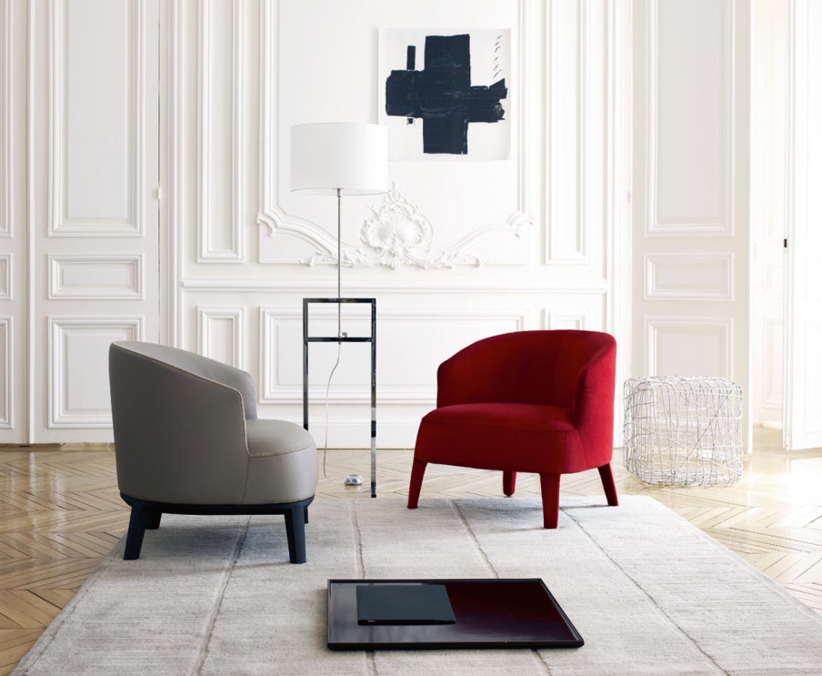 Armchair with a curved backrest, Febo - Maxalto