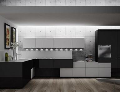 Set for the kitchen on the frame of aluminum, Valcucine
