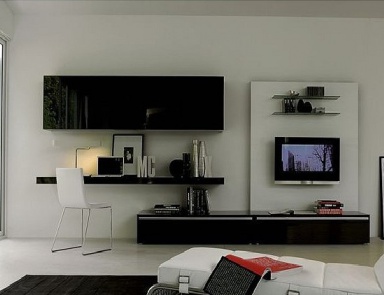 Modular storage system for books and TV, San Giacomo