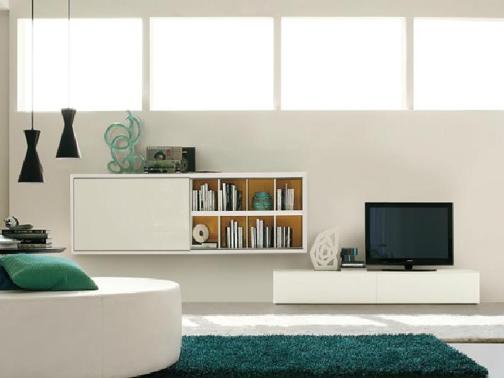Modular storage system for books and TV, San Giacomo