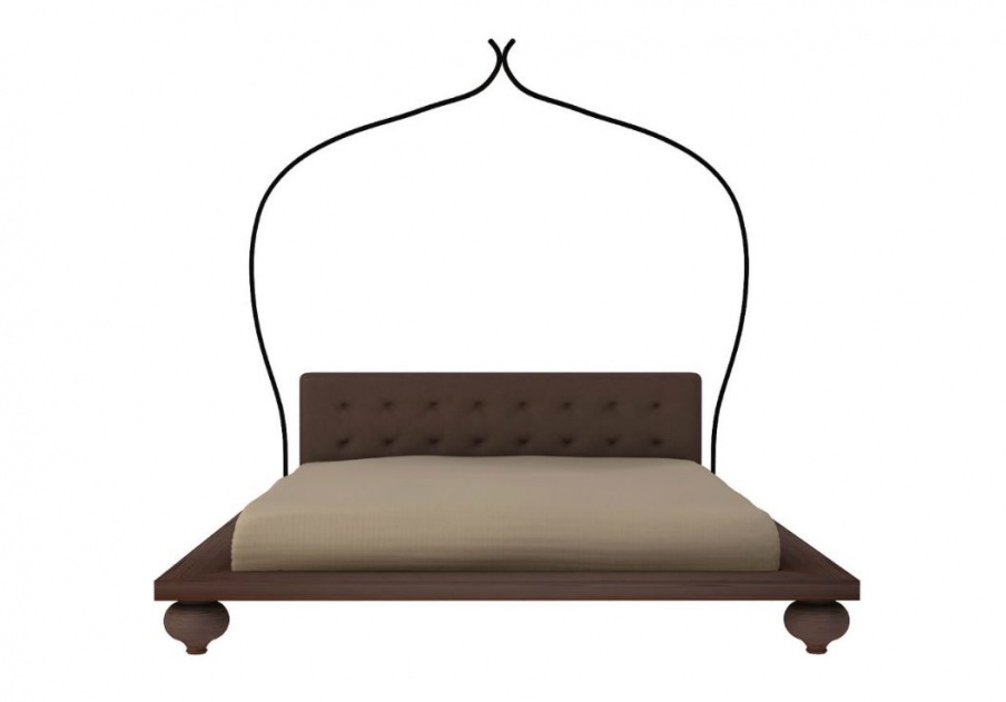 A four-poster bed, upholstered leather or fabric Agadir, Ego
