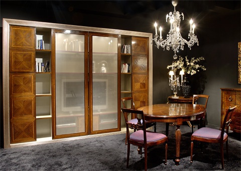 Bookcase with space for TV Ottocento, Medea 