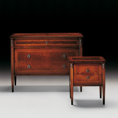 A chest of drawers and bedside table Ottocento