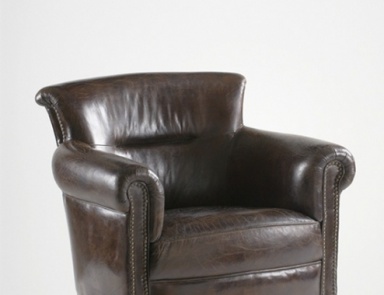 Chair in leather upholstery, Dialma Brown