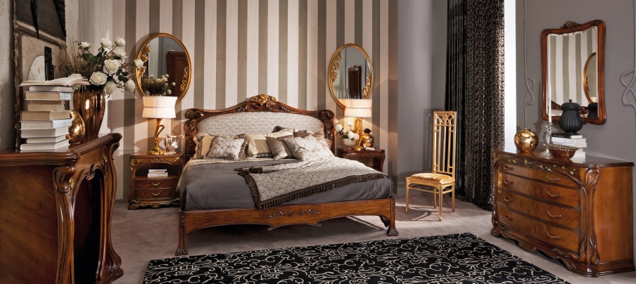 Bed with high headboard by Liberty, Medea