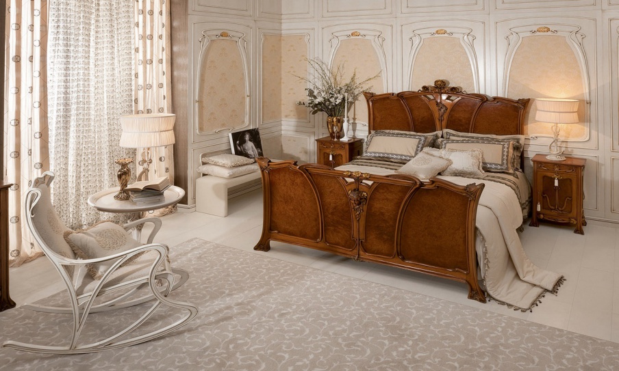 Bed with high headboard by Liberty, Medea