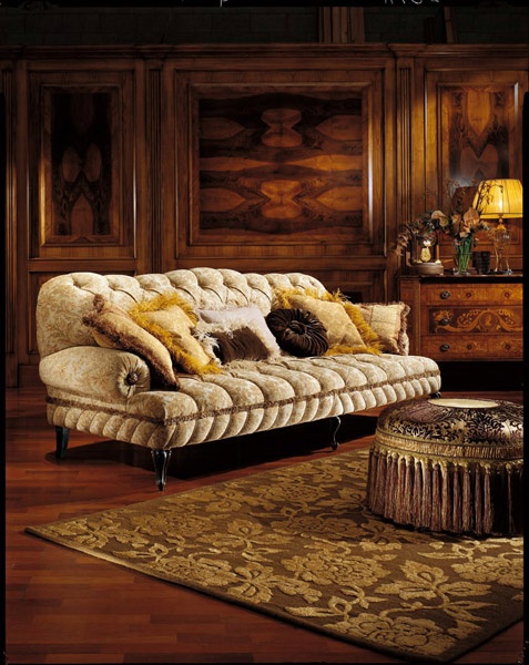 Double sofa on figured legs, Palmobili