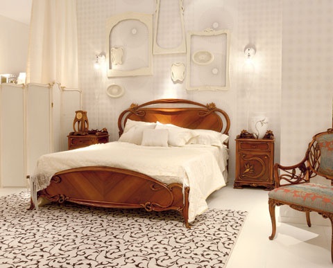 Bed with high headboard by Liberty, Medea
