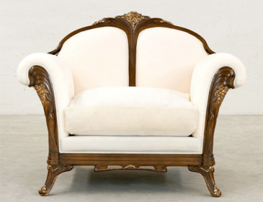 Armchair upholstered in leather or fabric Liberty, Medea