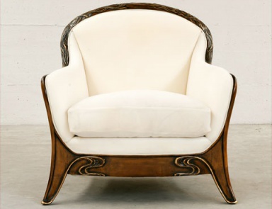 Armchair upholstered in fabric or leather Liberty, Medea (art Nouveau furniture, art Nouveau, liberty)