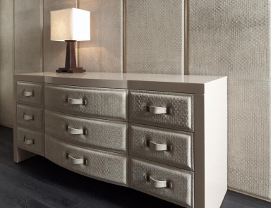 Dresser with leather upholstery Zion, Rugiano