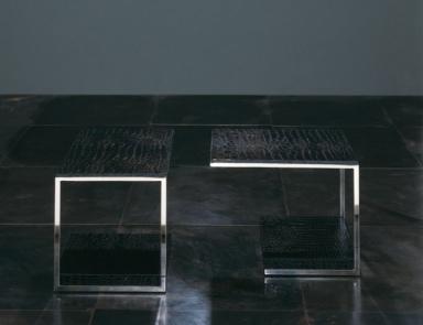 Bedside table with leather upholstery Titti, Rugiano