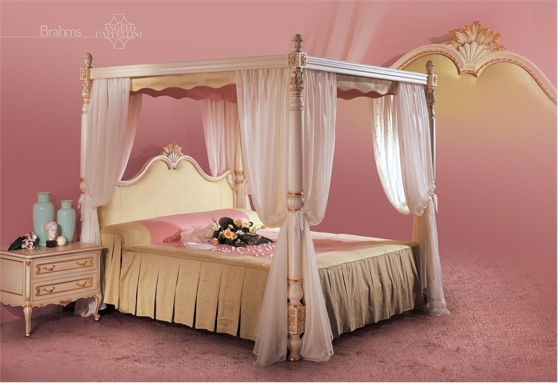 The Brahms double bed made of solid wood with fabric upholstery, Angelo Cappellini 