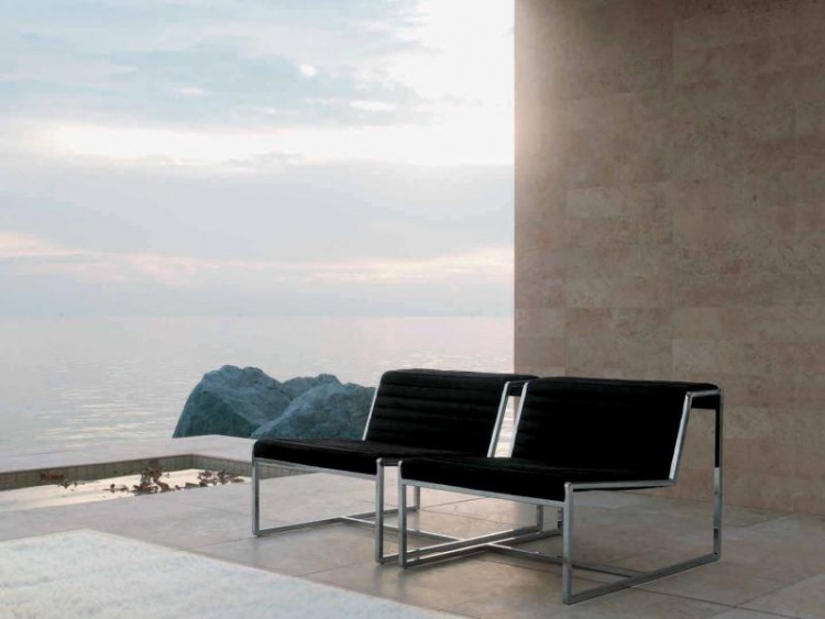 Armchair, upholstery leather or textile, Atlanta, Alivar