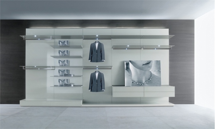 Dressing on a frame of aluminium with glass panels Abacus, Rimadesio