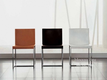 Chair steel upholstered in leather Axia, Alivar