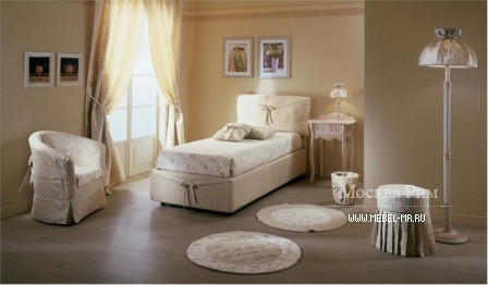 Single bed frame made of MDF and tamburino Elena2, Forni mobili