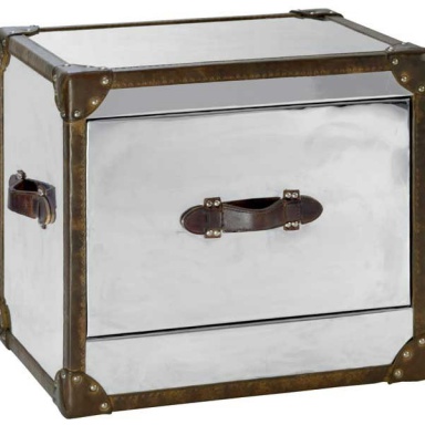 Table, Howard Steel & Leather Side Table