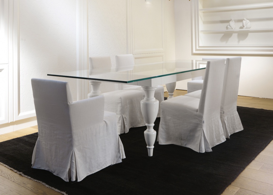 Dining table with glass top, Castagna Cucine