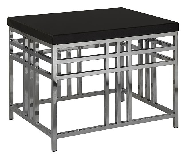 Table with metal legs, Black Geometric Lamp Table - Andrew Martin