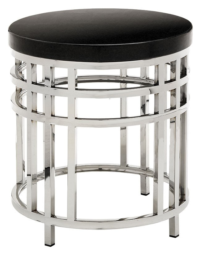 Coffee table, Black Geometric Round Occasional Table - Andrew Martin