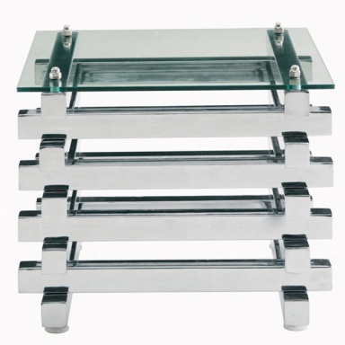 Table Chrome Log Side Table
