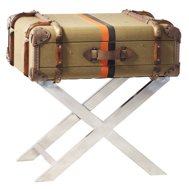 Table with metal legs, Globetrotter Side Table Andrew Martin