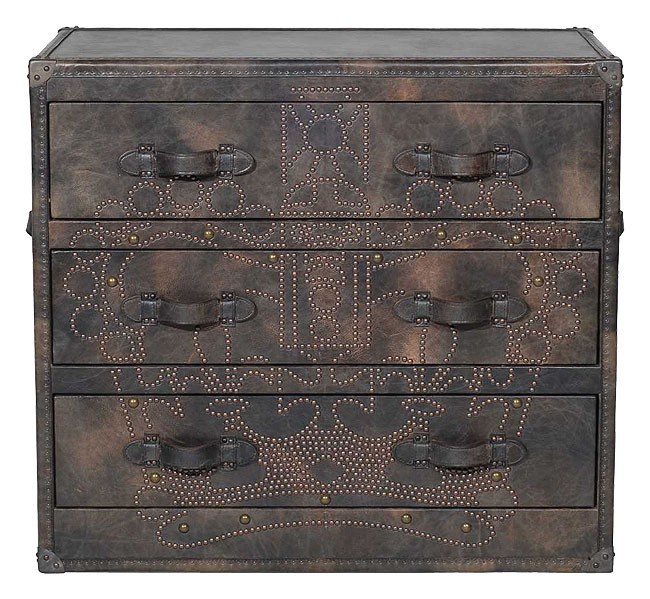 Dresser with three drawers Crown Studded Fudge Howard Chest of Drawers - Andrew Martin 