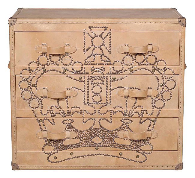 Metal chest of drawers Crown Studded Parchment Howard Chest of Drawers - Andrew Martin 
