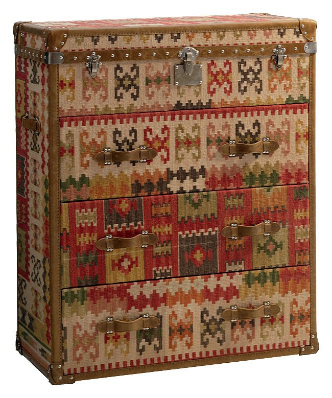 Chest with leather handles, Kilim Chest of Drawers - Andrew Martin