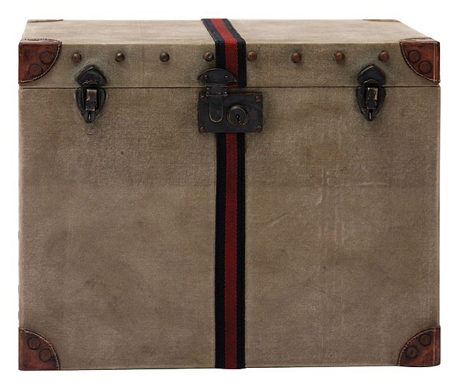 Commode with hinged lid, Lewes Canvas Trunk - Andrew Martin