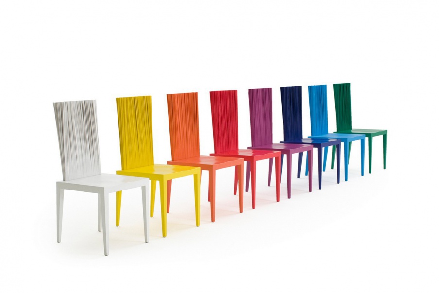 Chair Jenette with a high back of the PVC rods, Edra