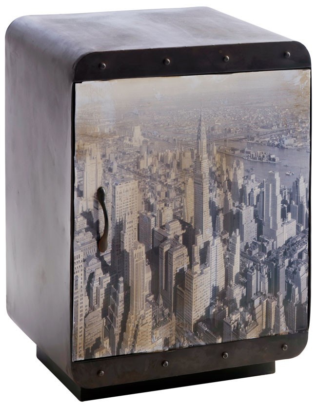 Nightstand bedside metal Skyline Cabinet, Andrew Martin