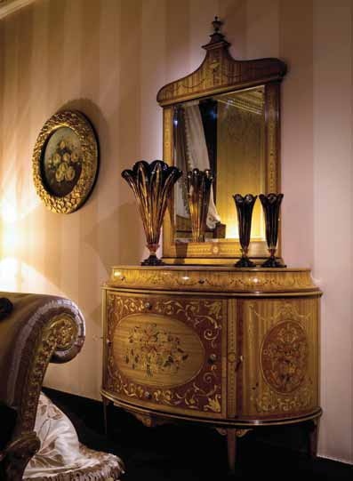 Dresser-nightstand made of solid wood, Ezio Bellotti