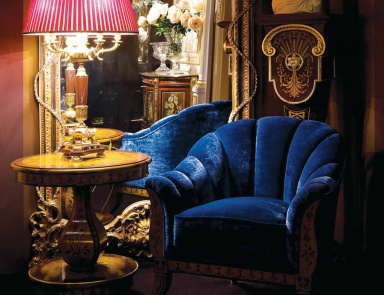 Armchair with velvet upholstery, Ezio Bellotti