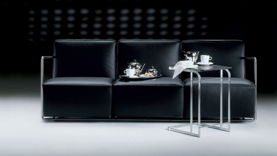 Sofa upholstered in leather or fabric A. B. C., Flexform