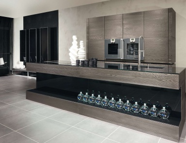 Kitchen (kitchen set) with a working area of glass, Zeyko