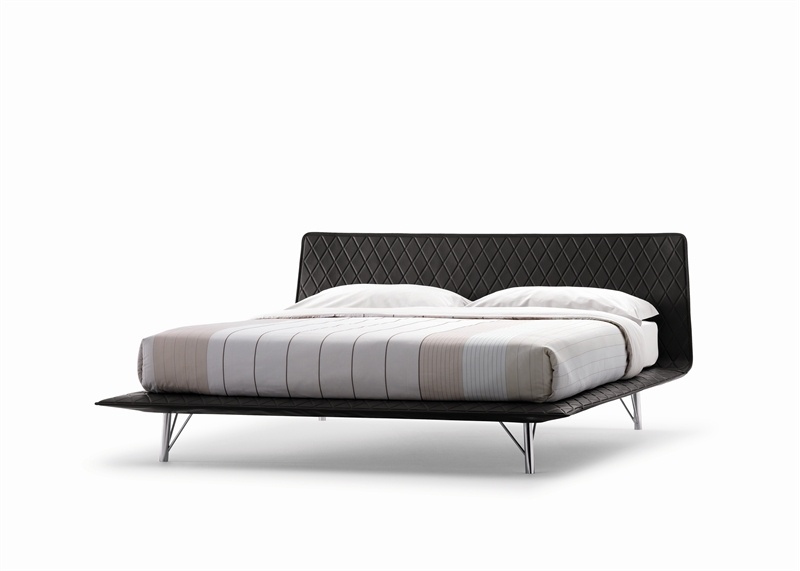 Double bed frame wood Bed Mark, Flou