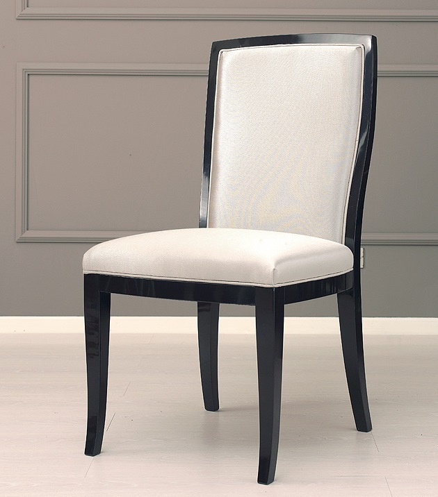 Chair upholstered in leather or fabric Anita, Galimberti Nino