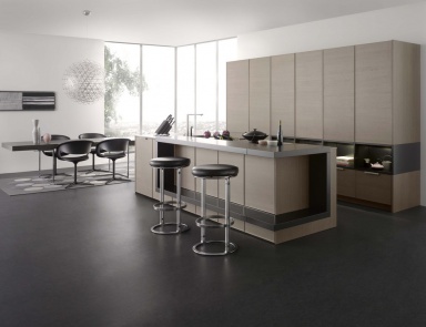 Set for the kitchen with a Breakfast bar, Leicht Kuechen AG