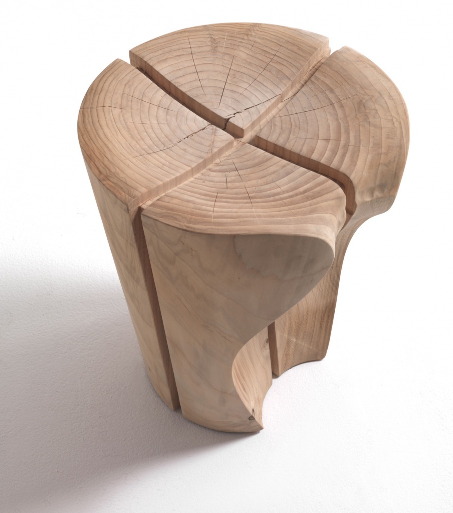Stool made of solid cedar wood, Delta, Riva 1920