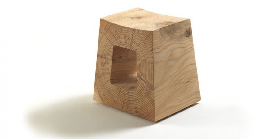 Stool made of natural wood Tivi, Riva 1920
