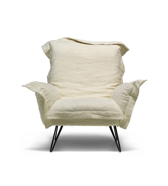 Armchair upholstered in fabric Cloudscape, Moroso