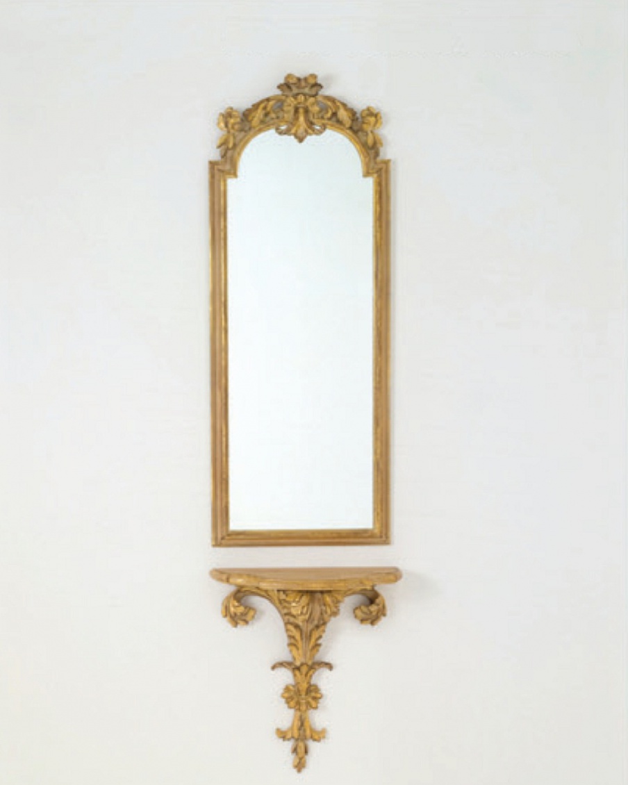 Wall high mirror with wooden frame, Chelini