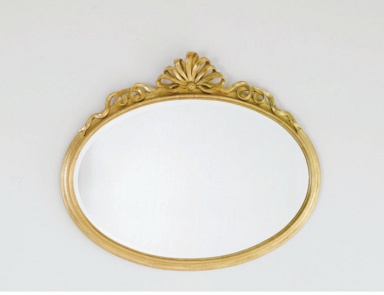 Oval mirror with wooden frame, Chelini (oval mirror)