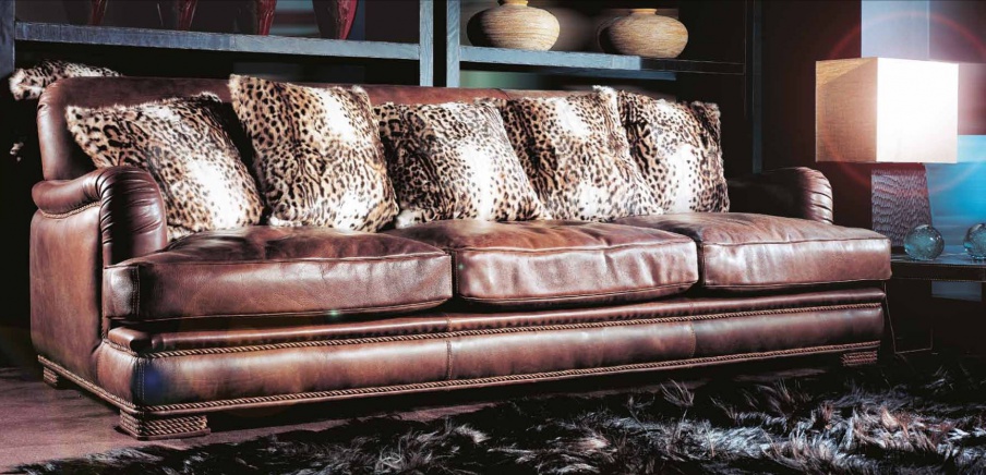 Three-seater sofa made of beech wood Franklin, Ulivi